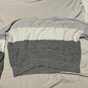 Garage Gray and Cream Crew Neck Sweater